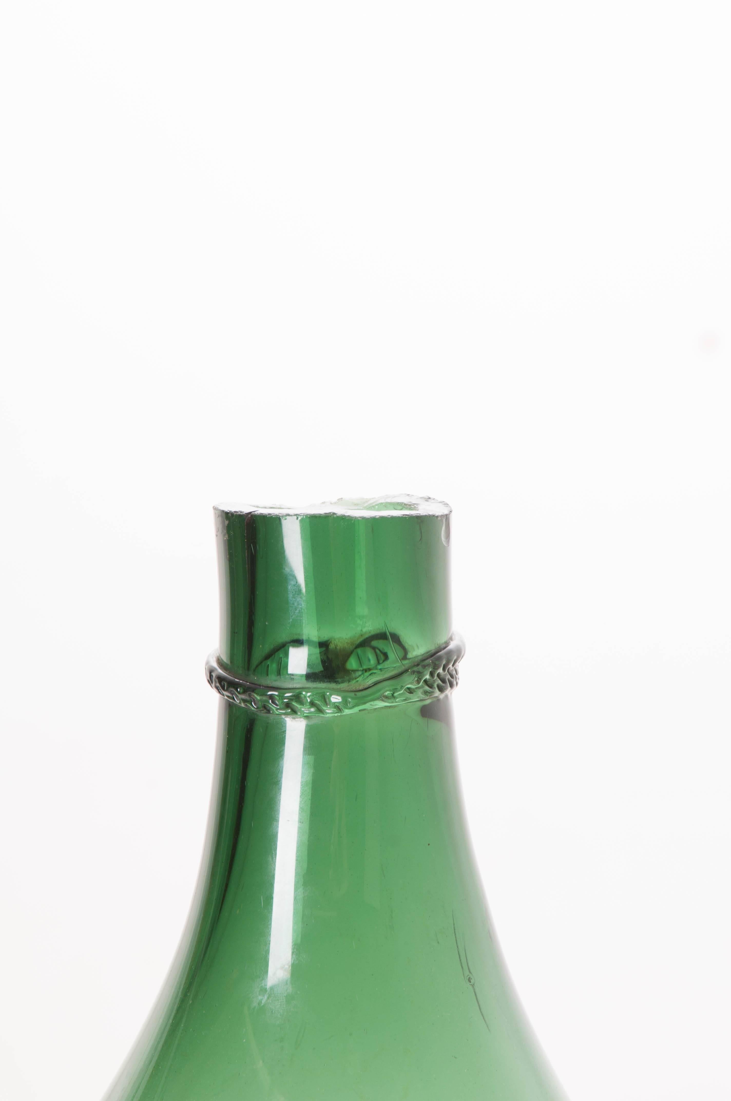 19th Century Green Glass Wine Keg