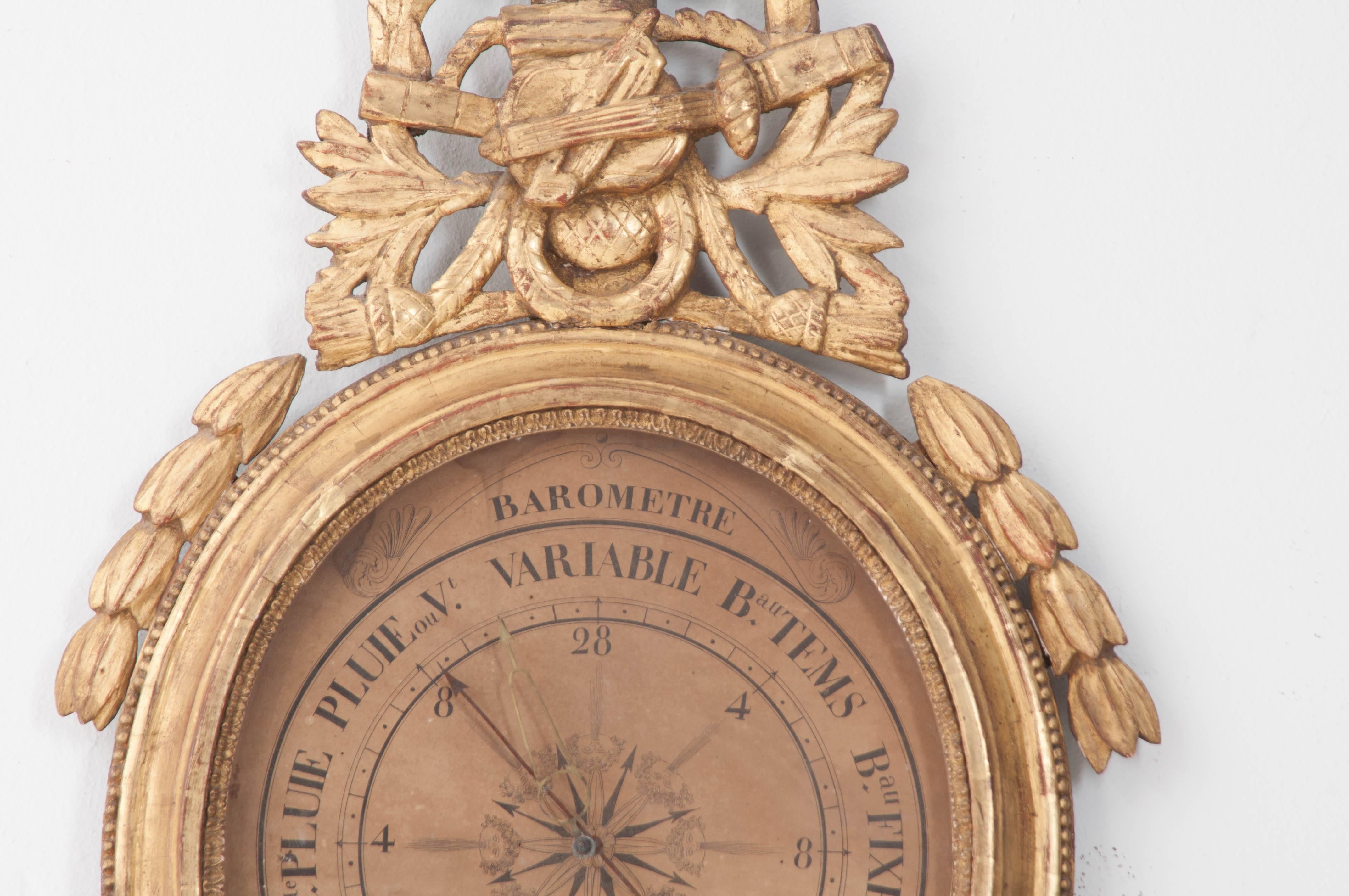 French 19th Century Gilt Barometer 1
