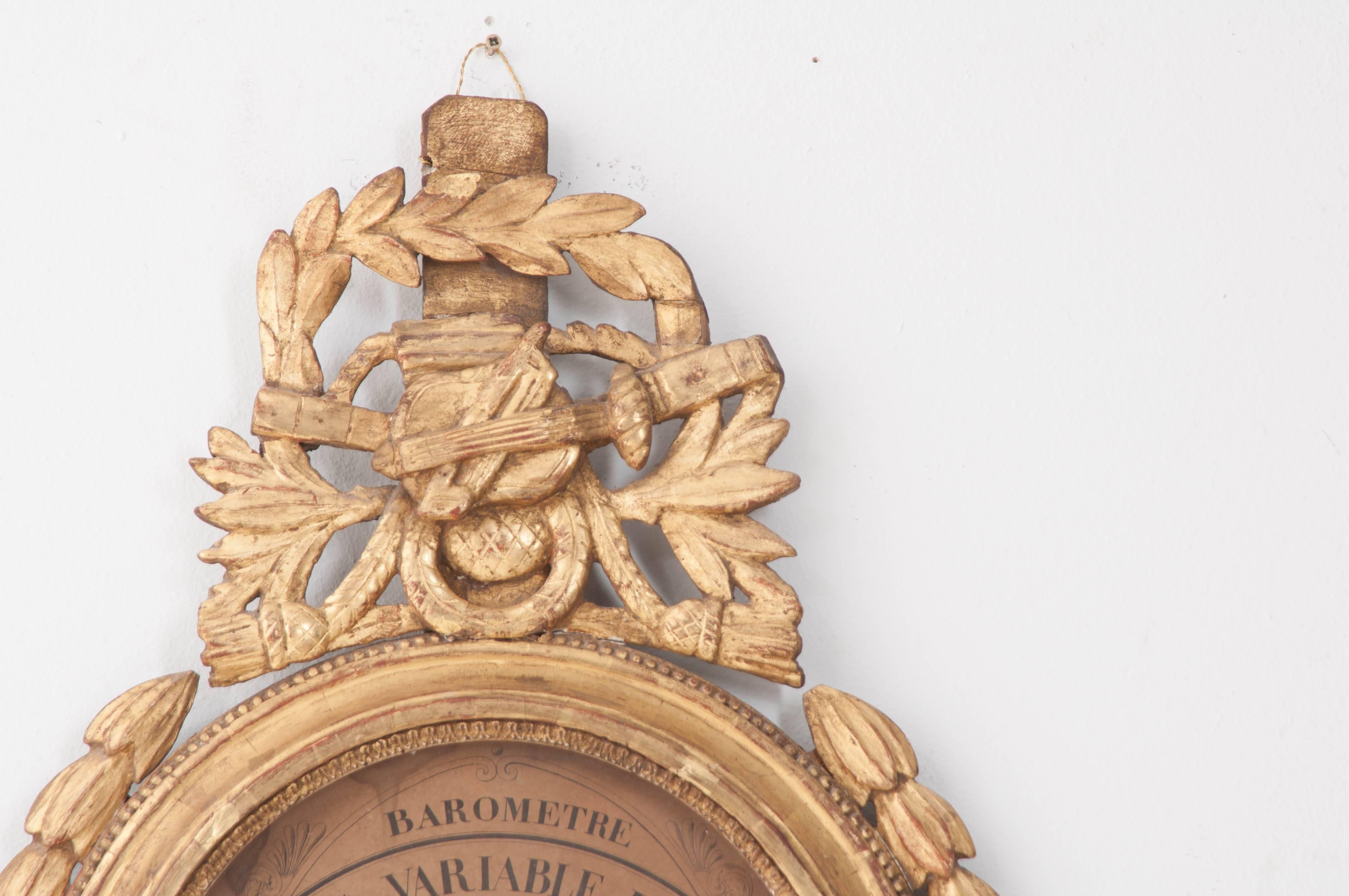 French 19th Century Gilt Barometer 2