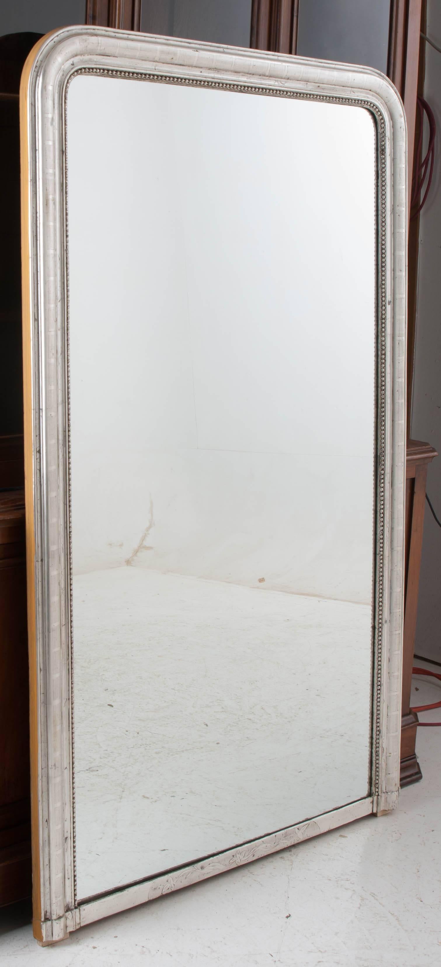 French 19th Century Louis Philippe Silver Gilt Mirror 2
