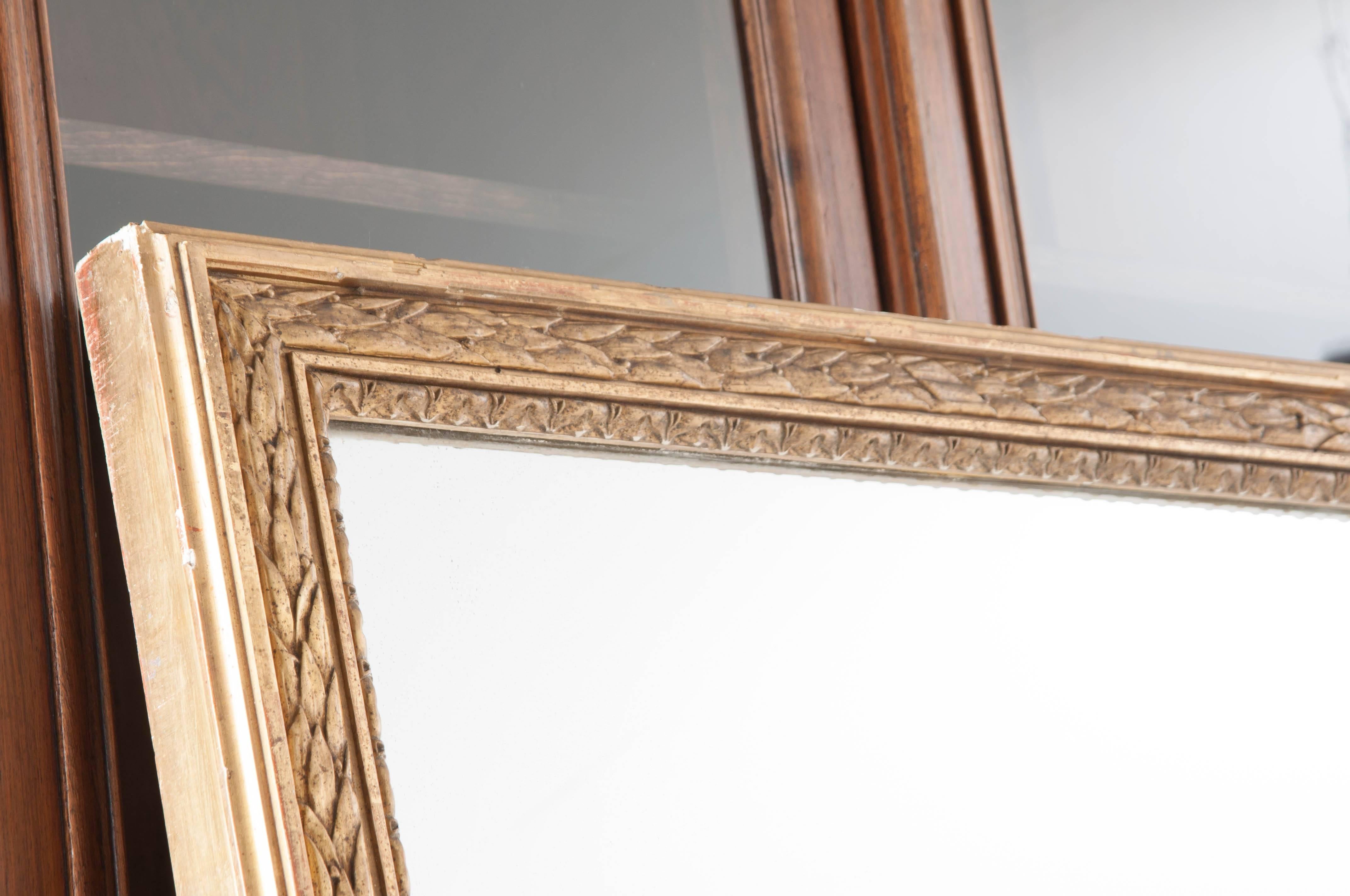 French 19th Century Symmetrical Gold Gilt Mirror 1