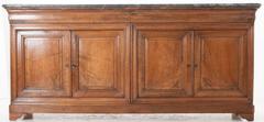 French 19th Century Marble-Top Walnut Louis Philippe Enfilade