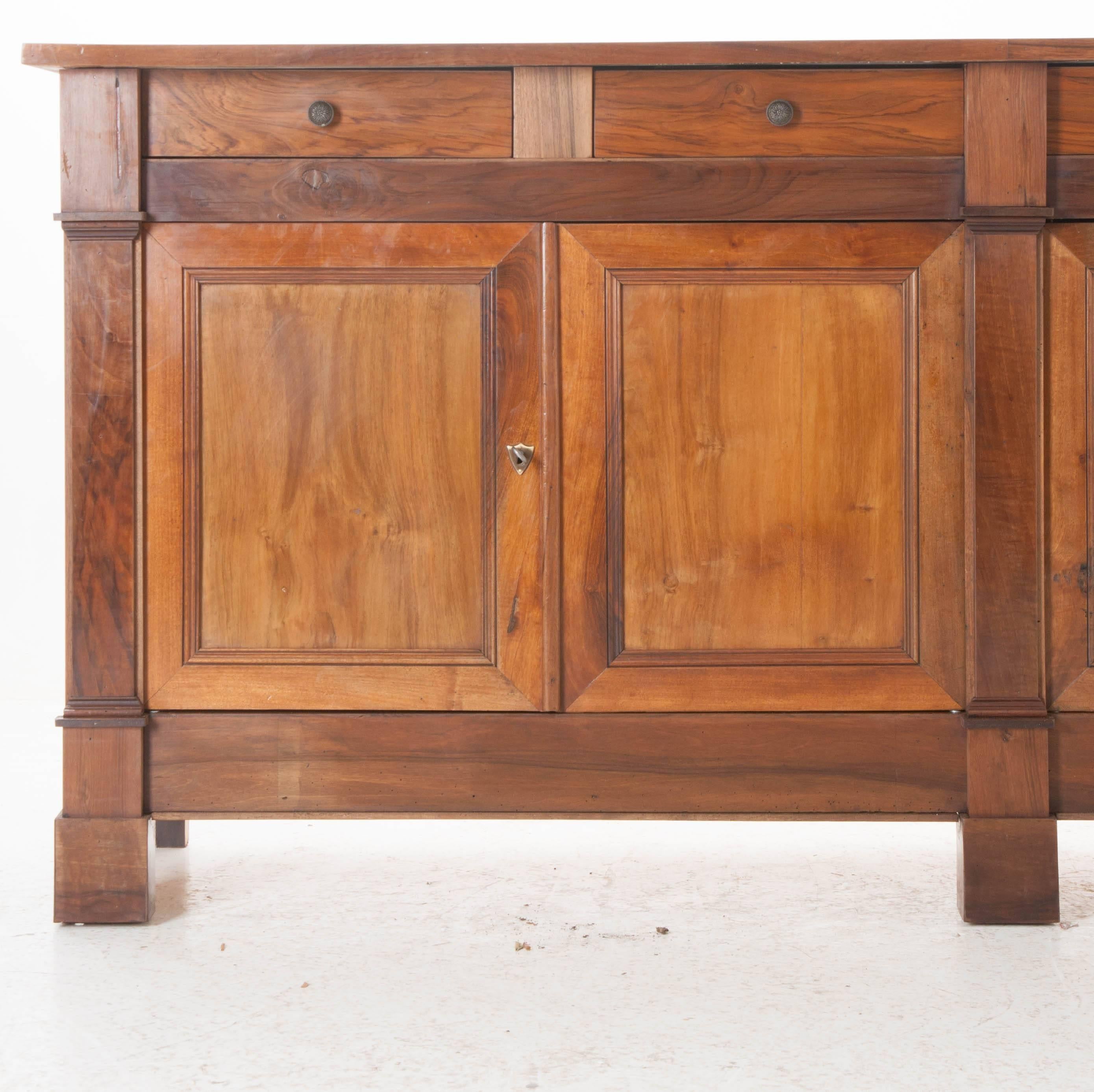 French Louis Philippe Walnut Enfilade In Good Condition In Baton Rouge, LA