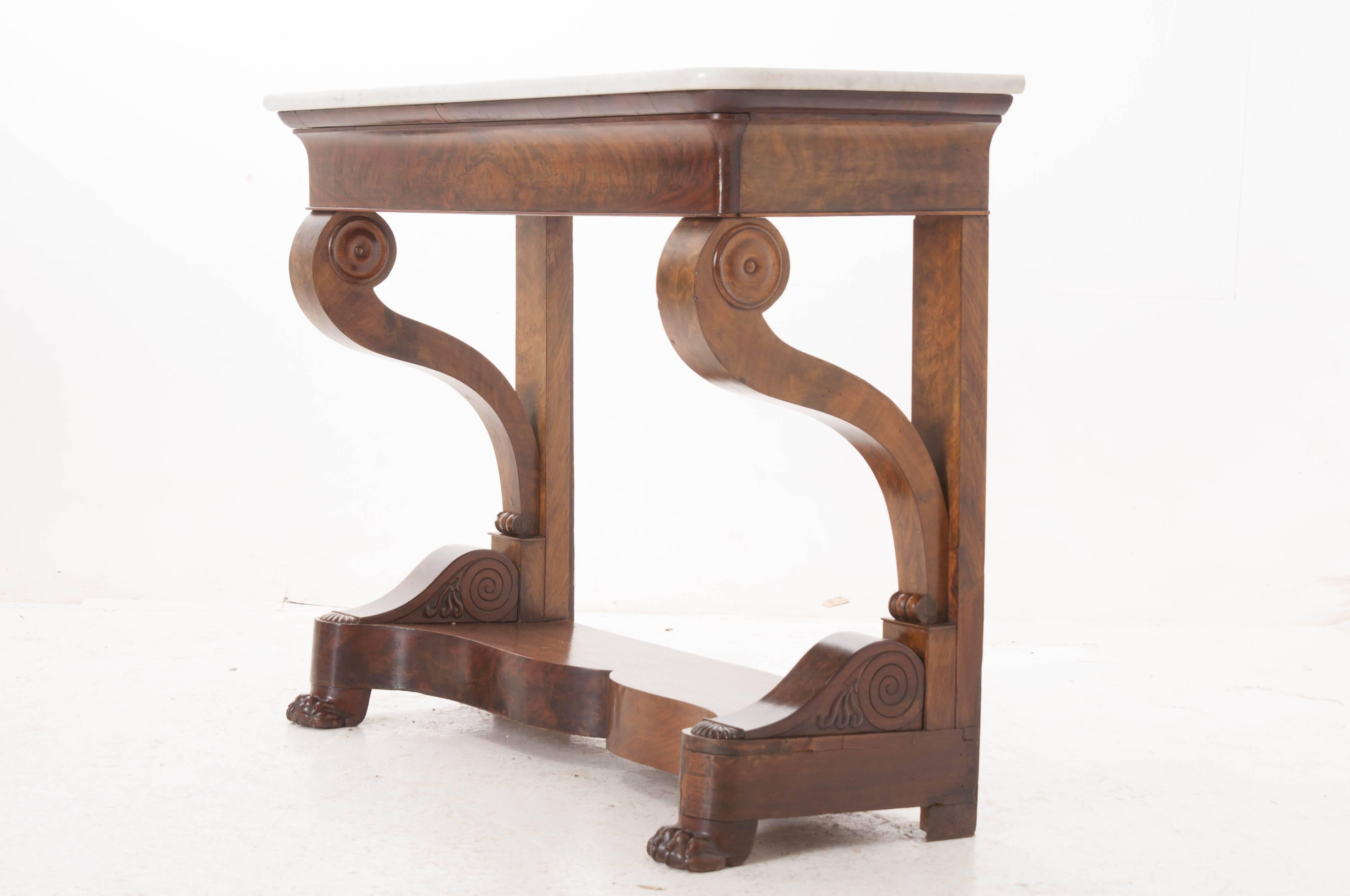 French 19th Century Restoration Style Console with Marble Top 5