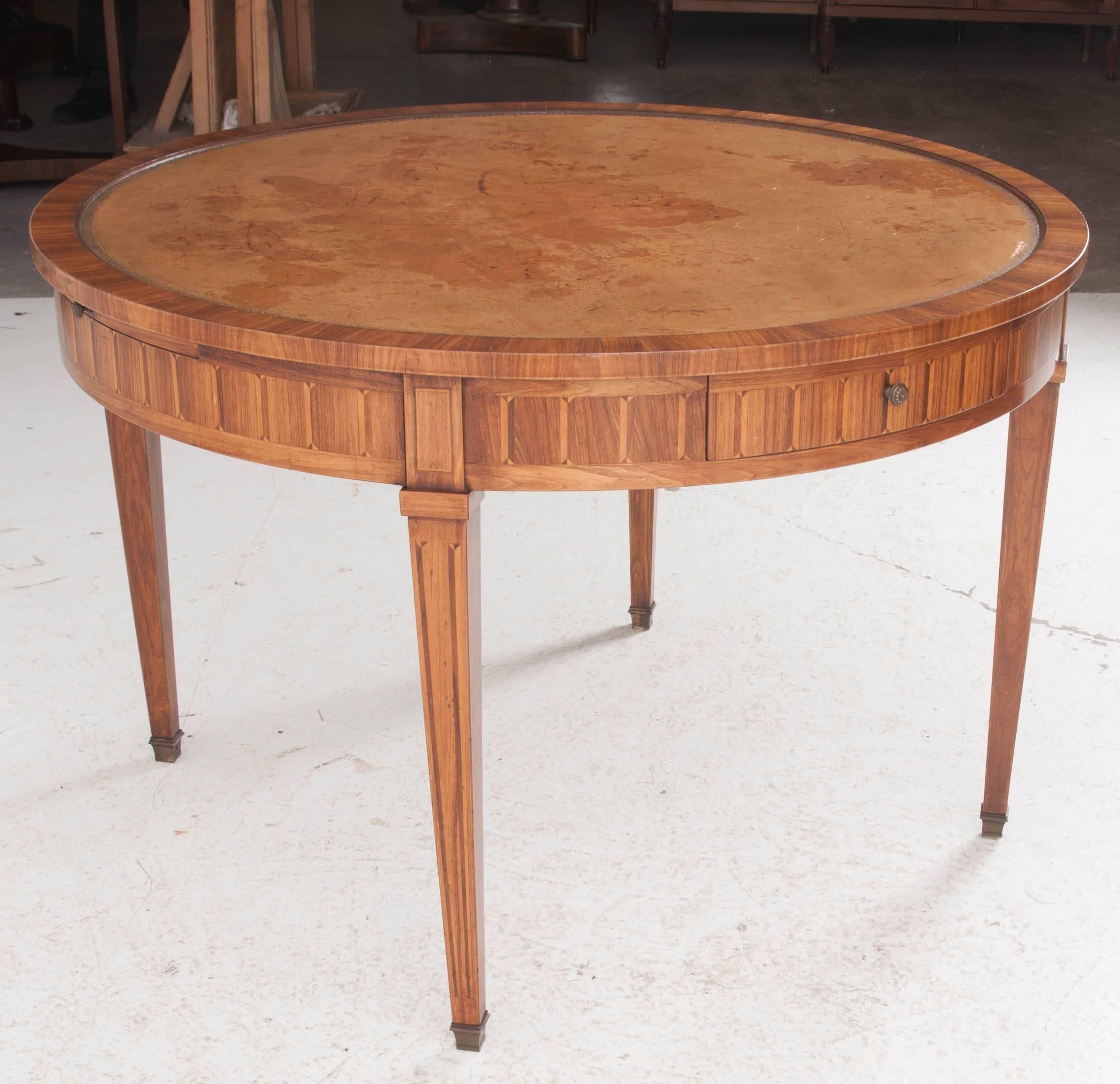 French 19th Century Directoire Round Leather Top Table 5