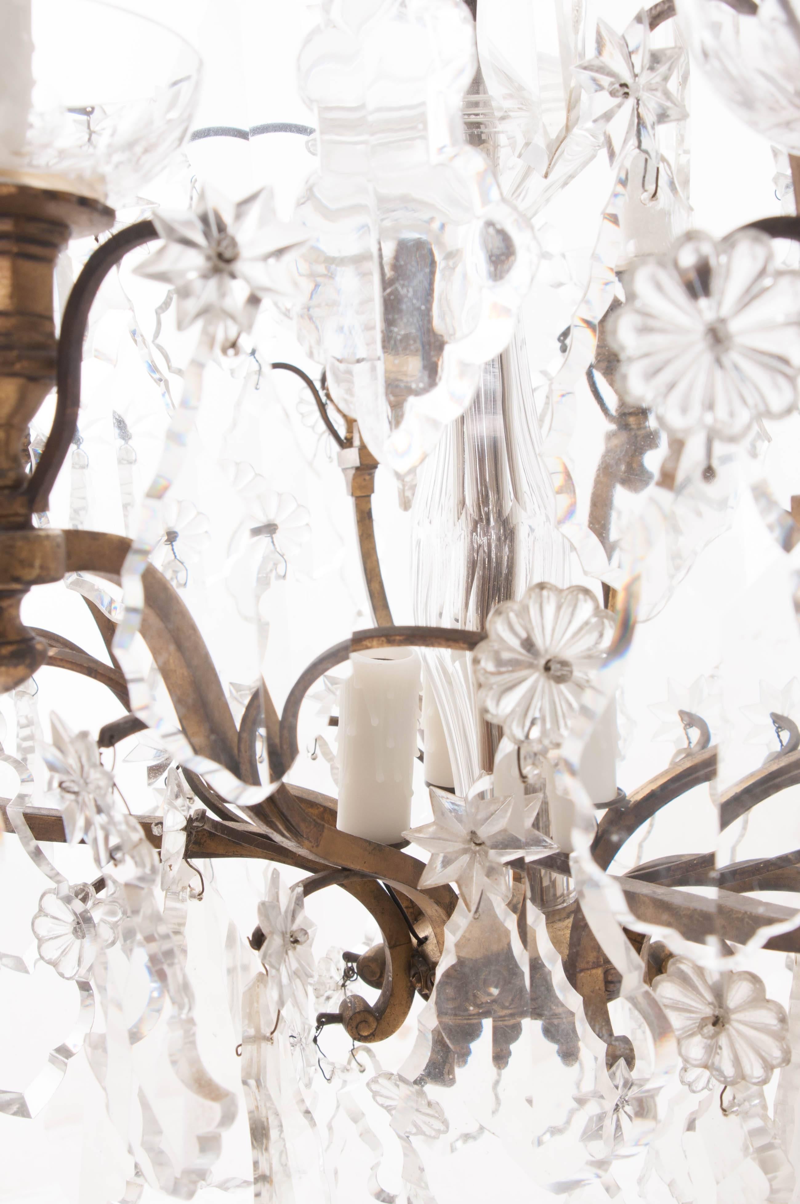 French 19th Century Crystal and Brass Chandelier 2