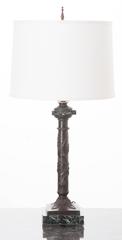 French 19th Century Bronze and Marble Decorative Lamp
