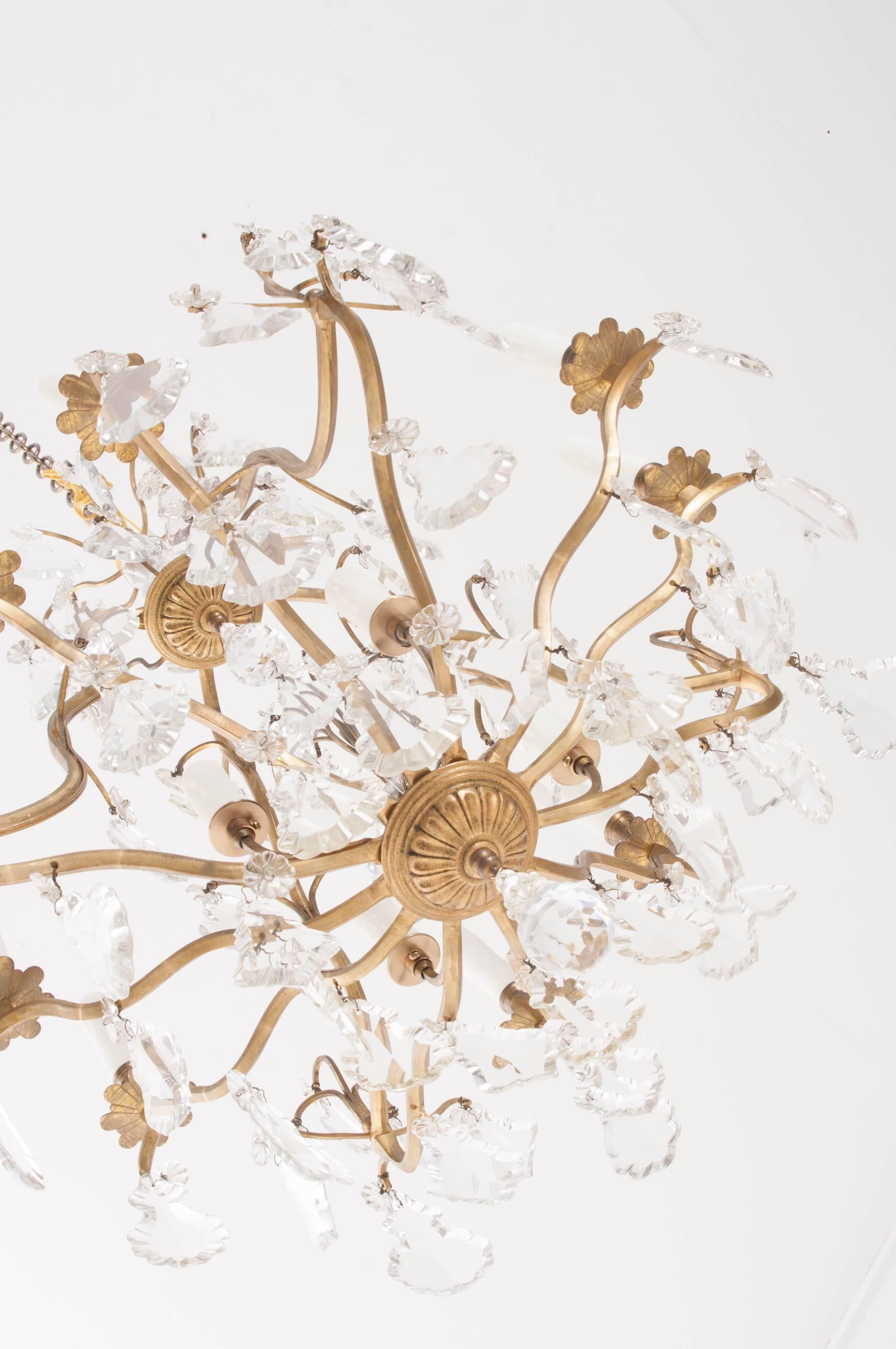 French 19th Century Crystal and Brass Chandelier 1