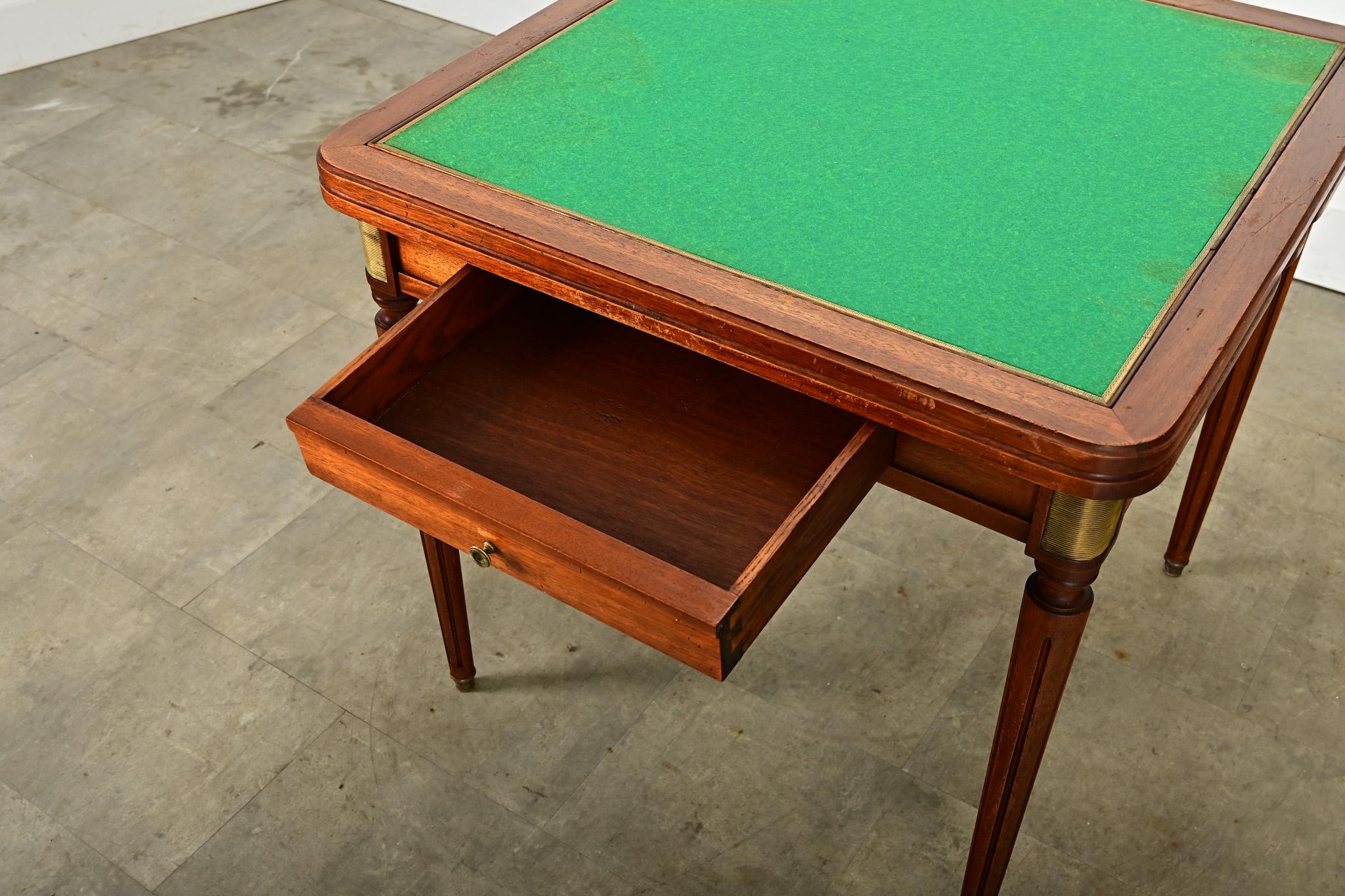 Leather French 20th Century Mahogany Game Table For Sale