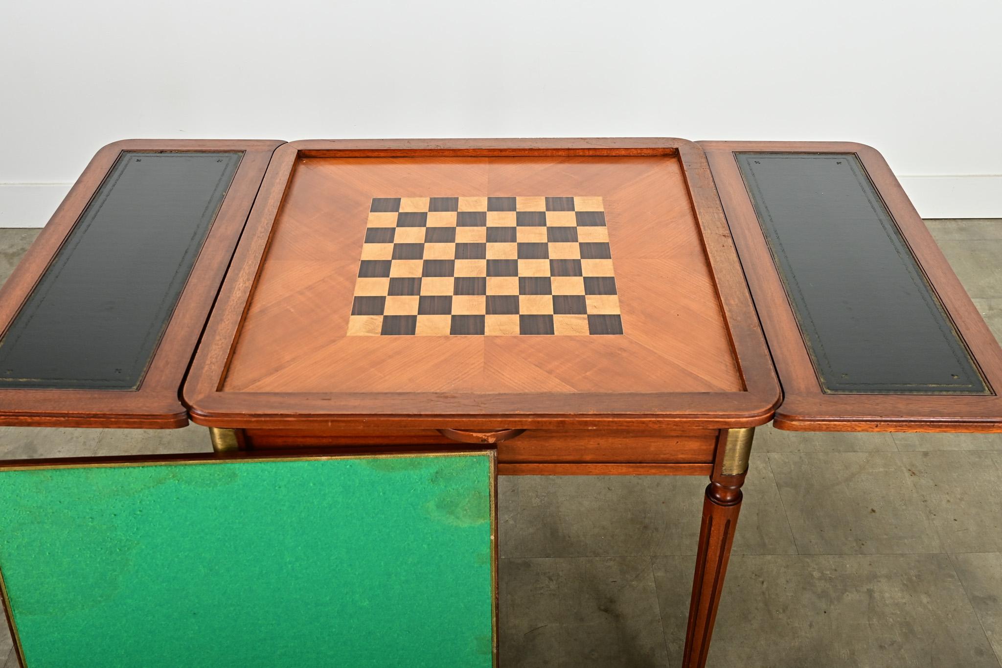 French 20th Century Mahogany Game Table For Sale 8