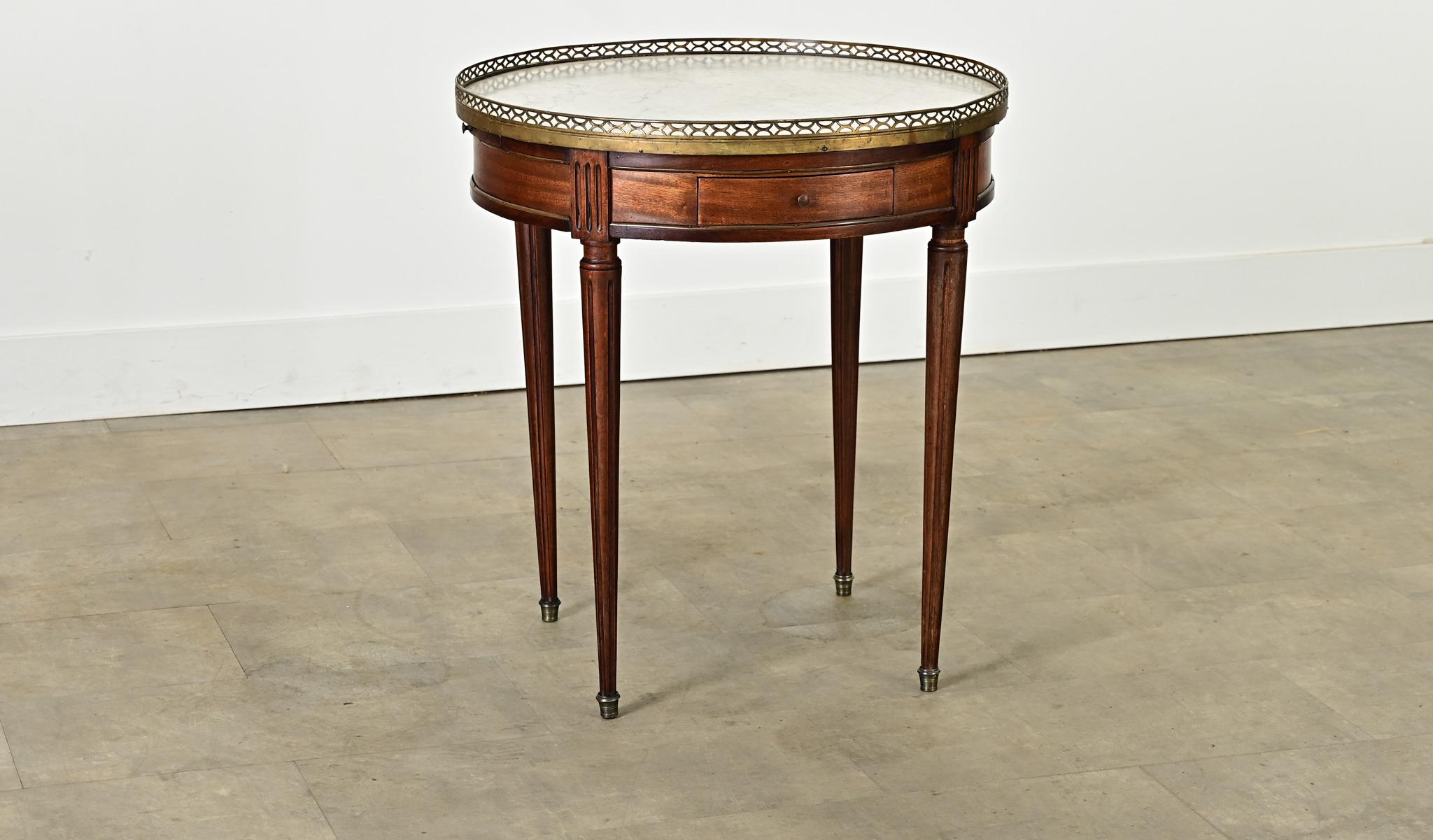 Louis XVI French 19th Century Mahogany Gueridon Bouillotte Table For Sale