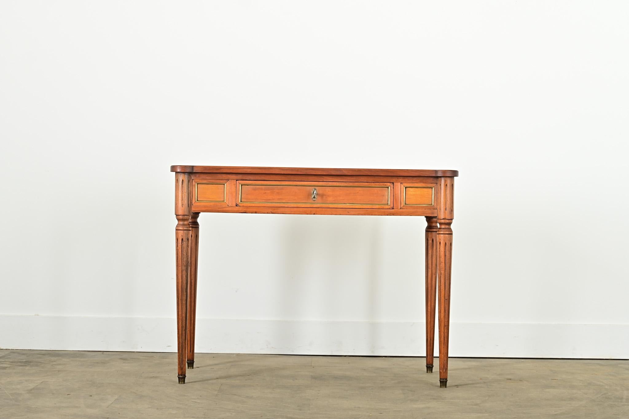 Carved French 19th Century Petite Louis XVI Style Writing Desk For Sale