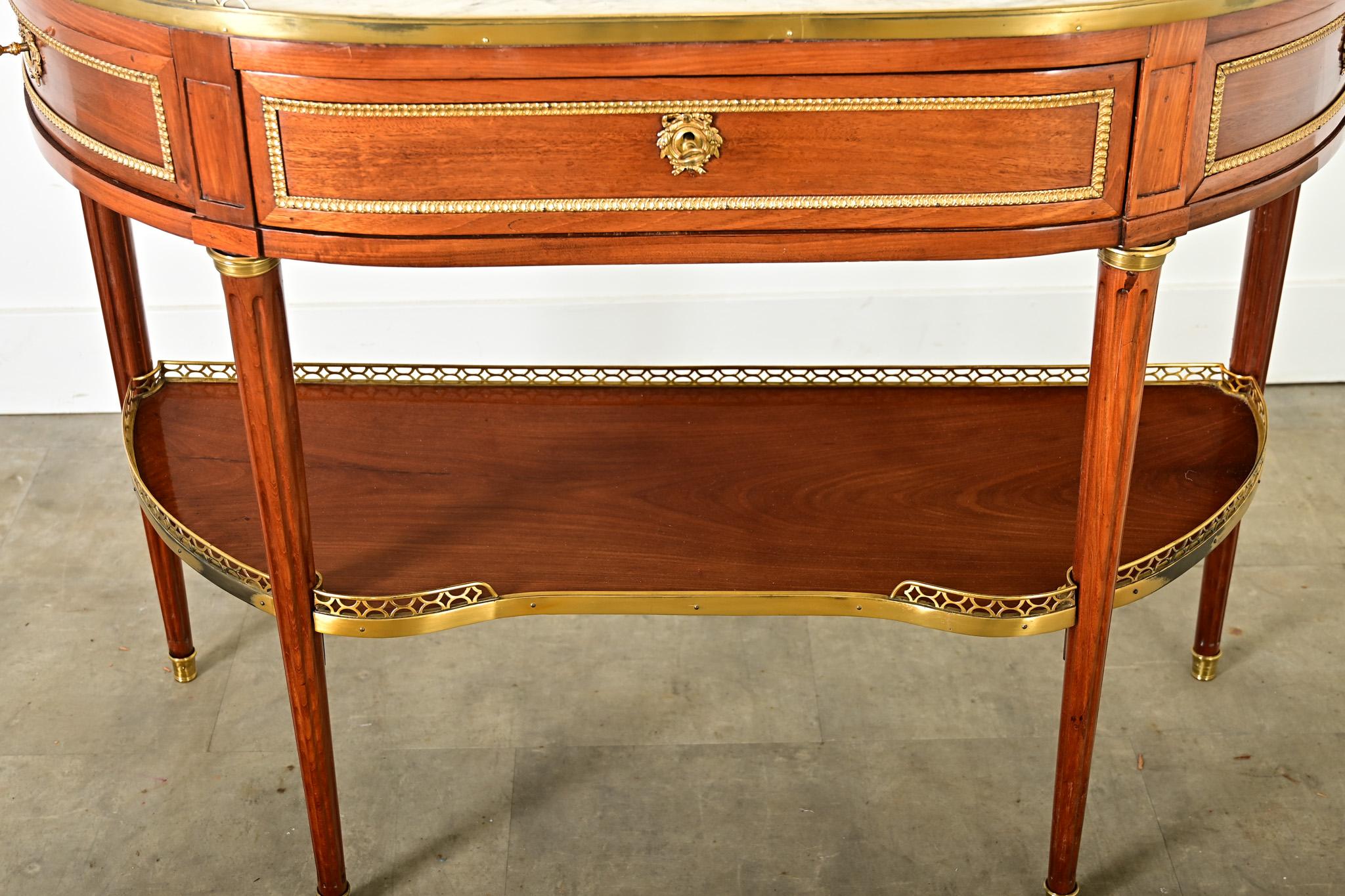 Altro Console francese del XIX secolo Luigi XVI in mogano demilune in vendita