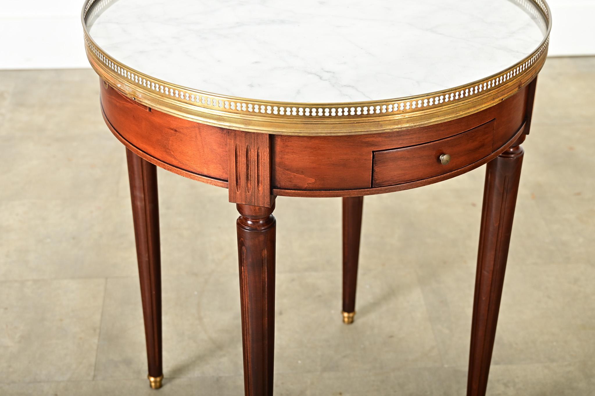 Brass French 19th Century Mahogany Gueridon Bouillotte Table For Sale