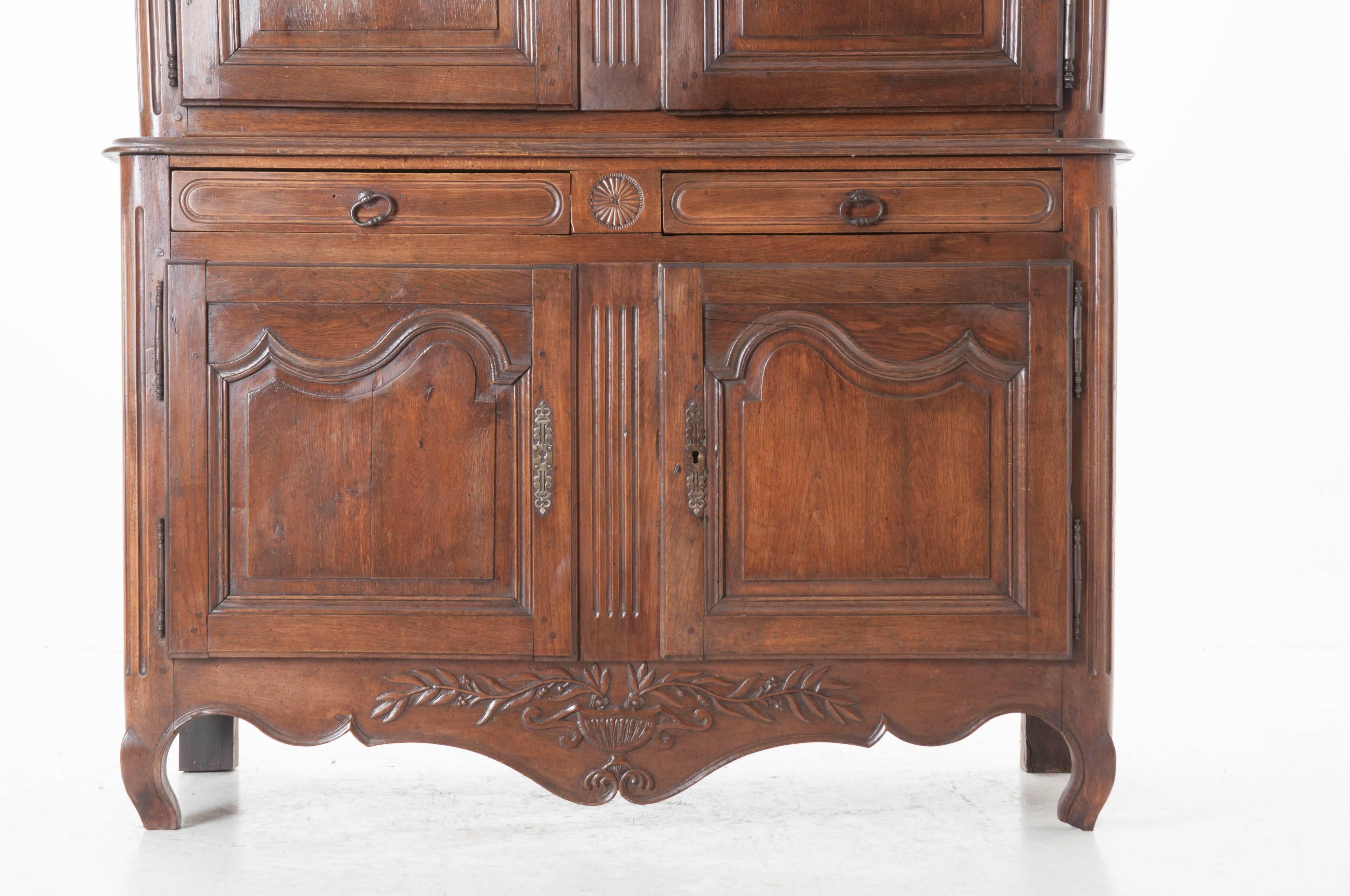 18th Century and Earlier French 18th Century Oak Buffet a Deux Corps