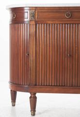 French 19th Century Mahogany Demilune Buffet with Marble Top