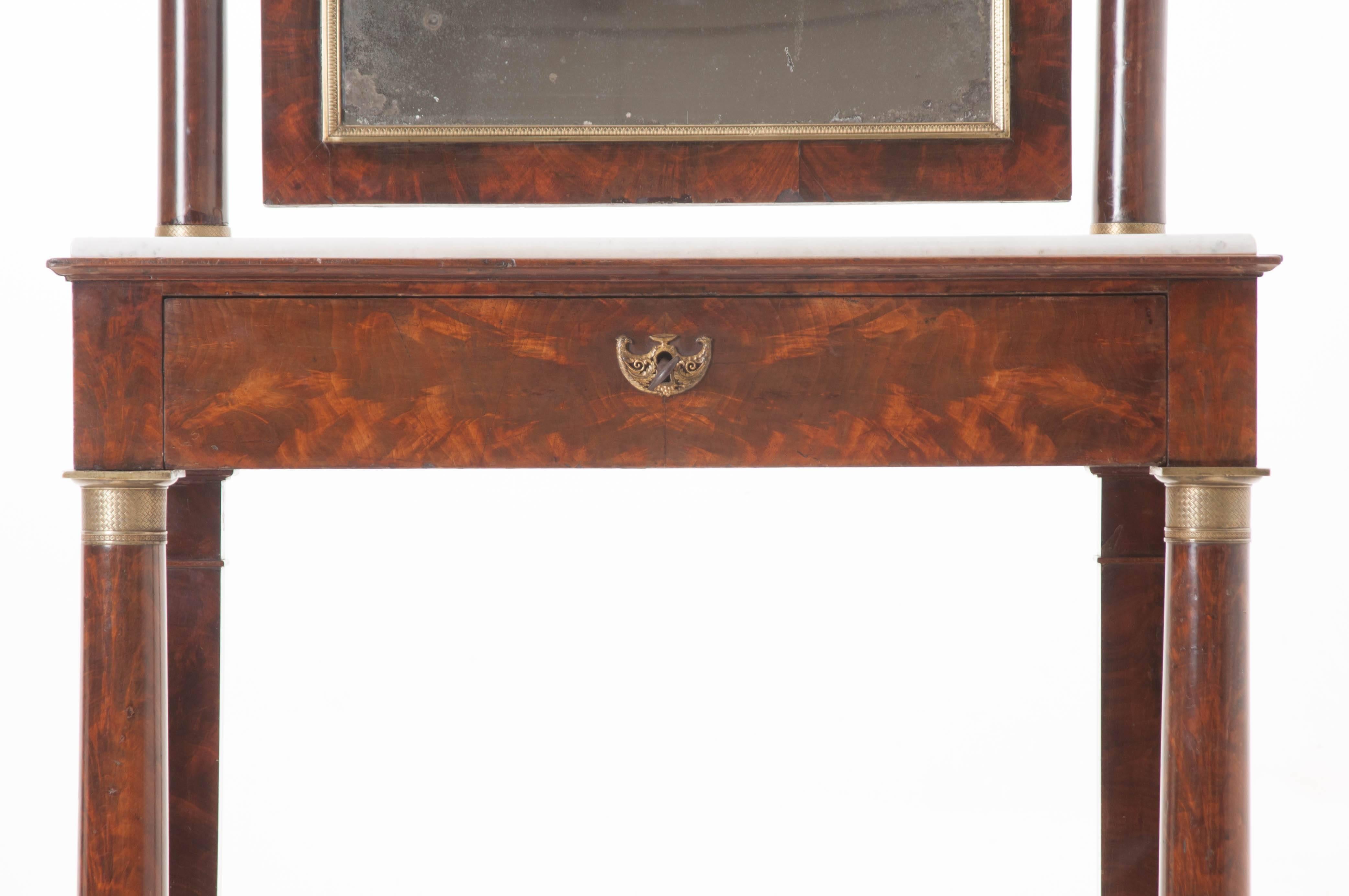 French 19th Century Empire Mahogany Dressing Table In Good Condition In Baton Rouge, LA