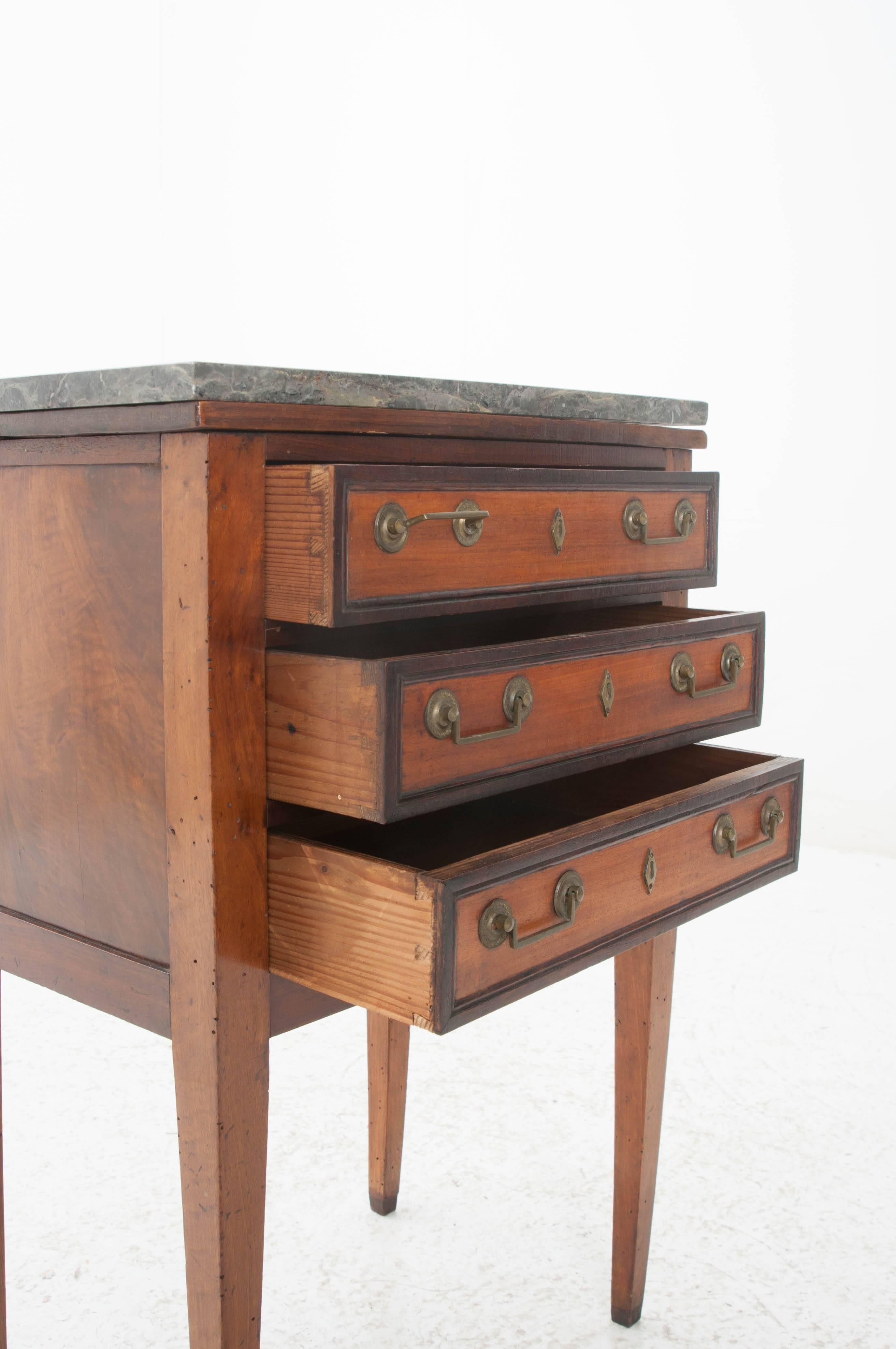 French 19th Century Louis XVI Bedside Chest with Marble Top 3