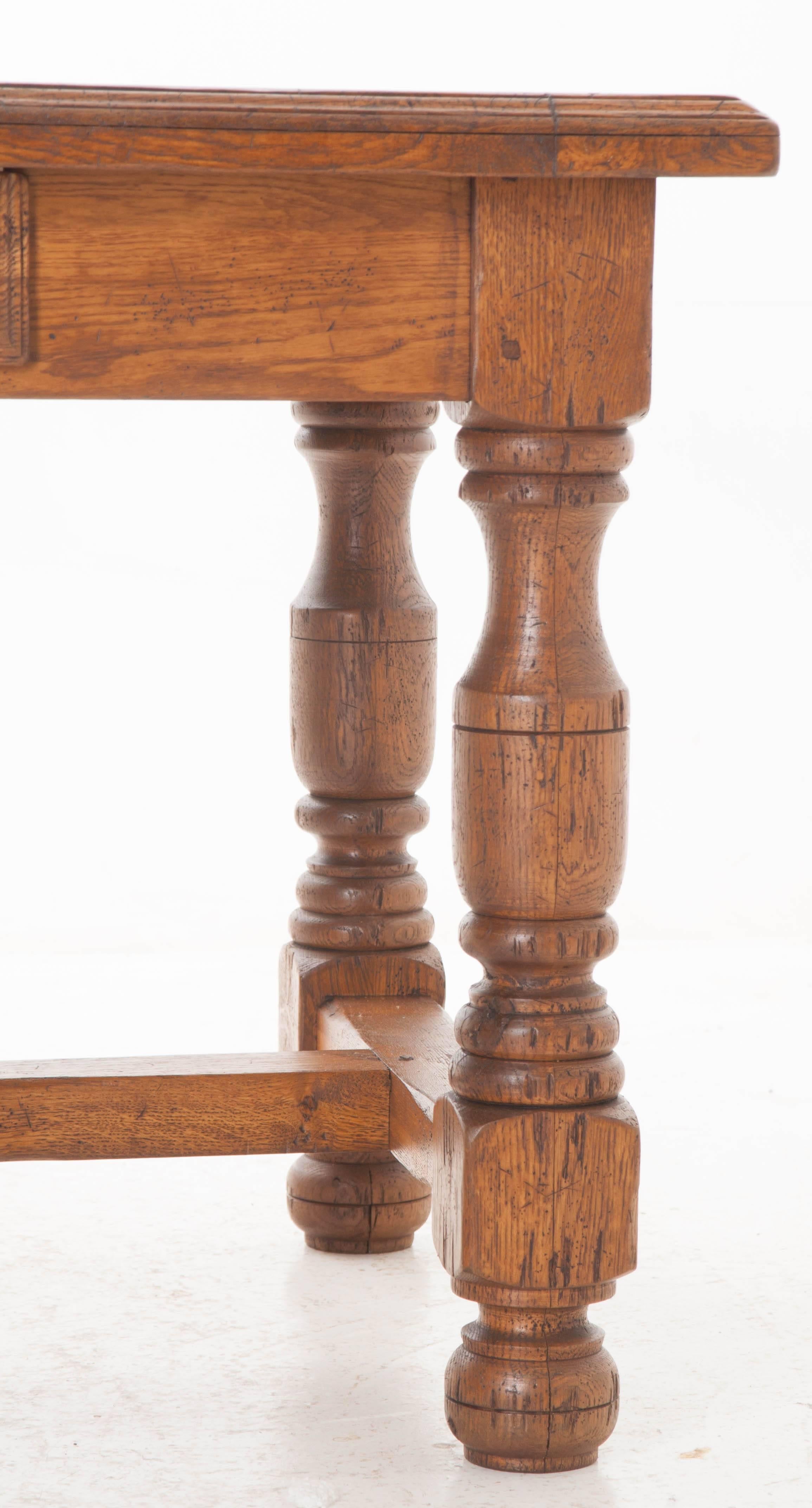 French 19th Century Solid Oak Desk or Table 1