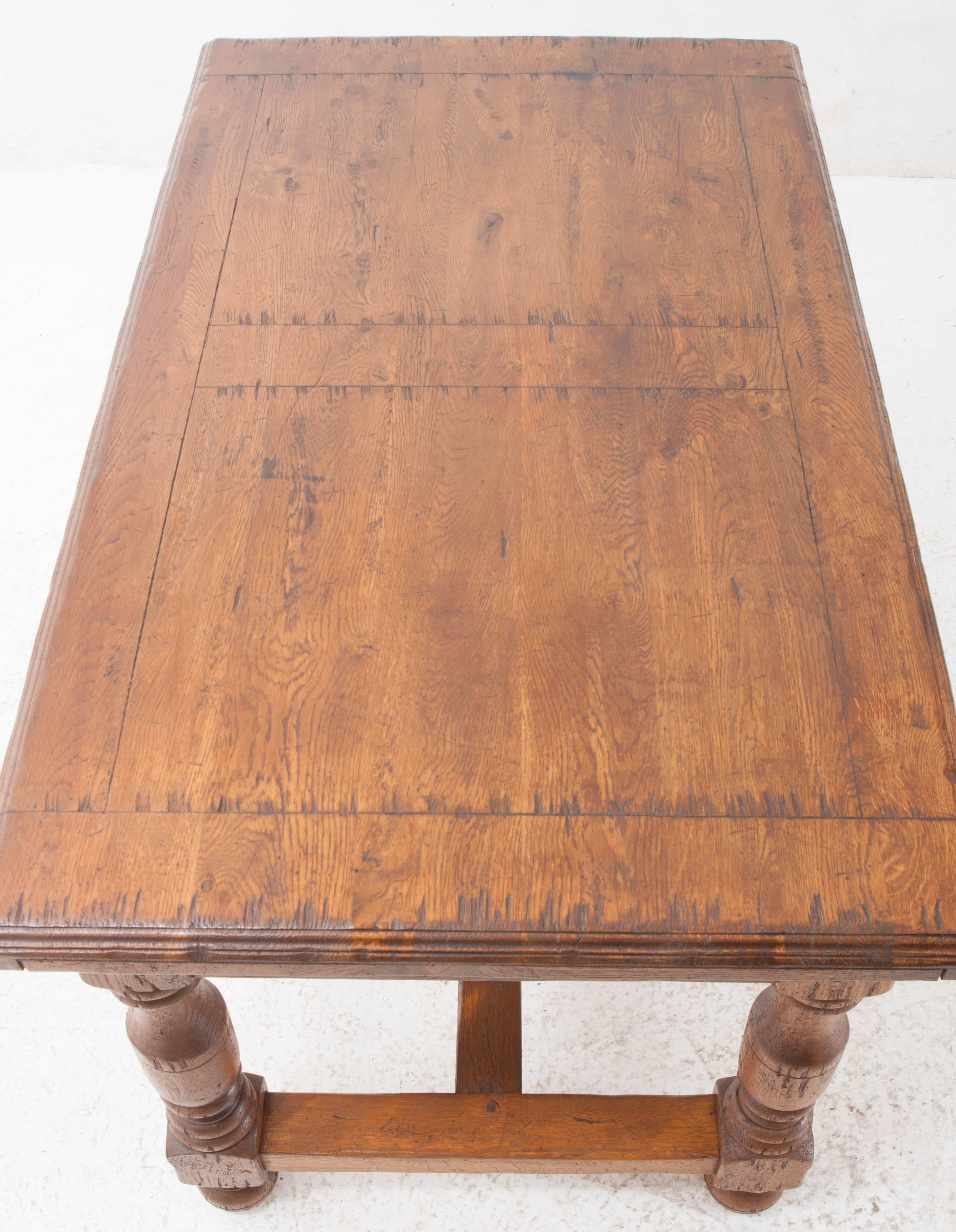 French 19th Century Solid Oak Desk or Table 2