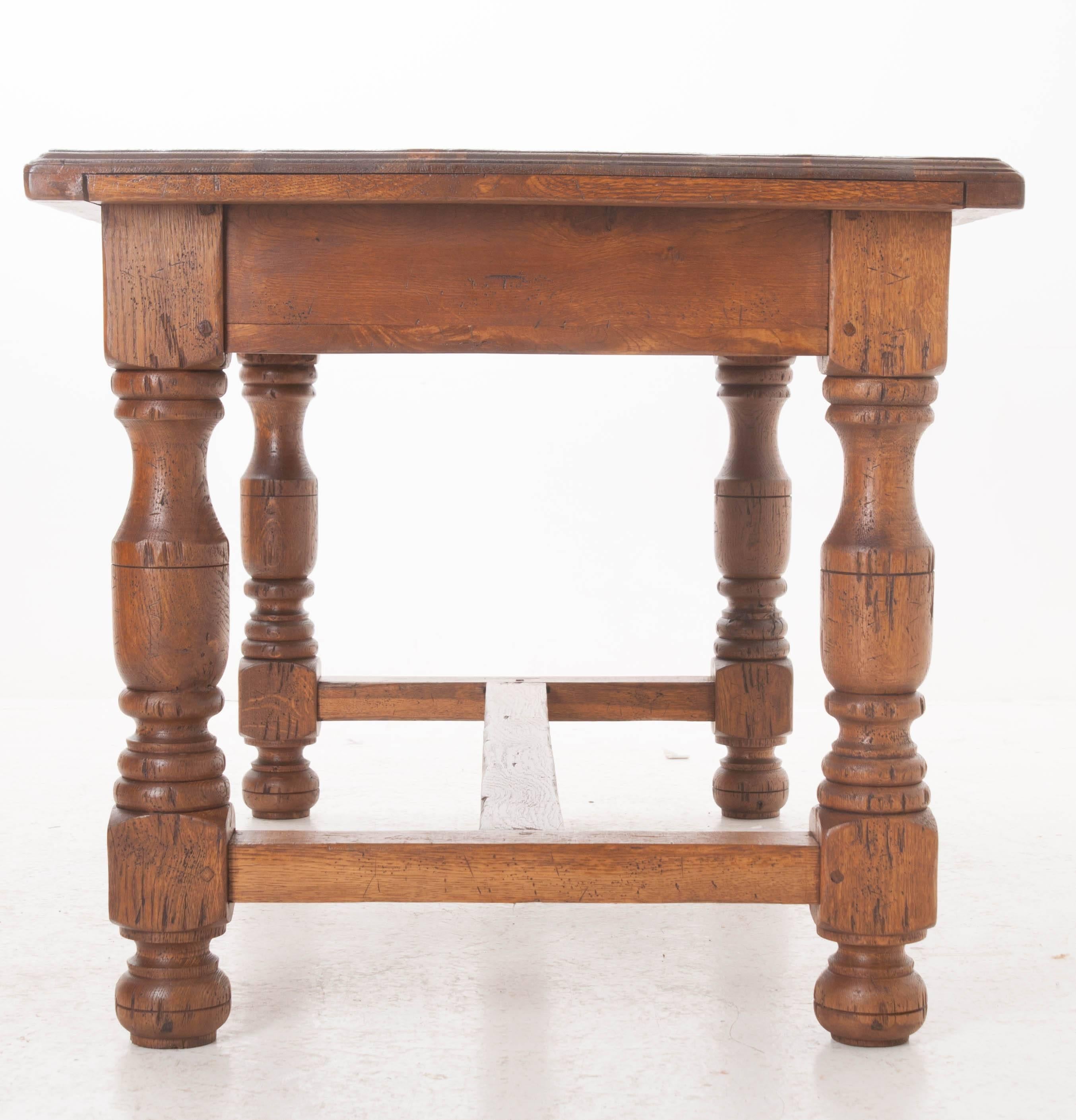French 19th Century Solid Oak Desk or Table 6