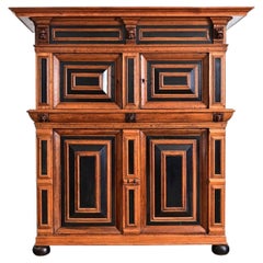 Dutch 18th Century Oak and Ebony Kussenkast