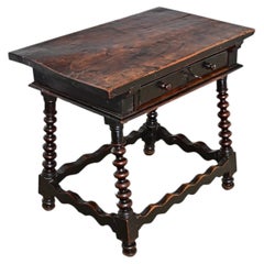 Spanish 18th Century Solid Carved Chestnut Table