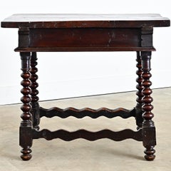 Spanish 18th Century Solid Carved Chestnut Table