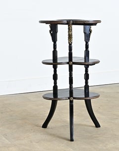 Napoléon III Ebonized Étagère with Marble Top and Gilt-Bronze, 1870s