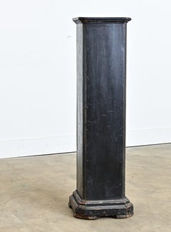 French Vintage Painted Black Pedestal