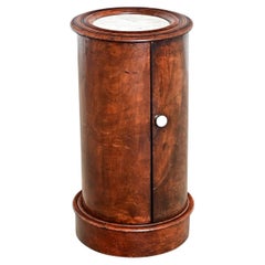 English 19th Century Mahogany Cylinder Bedside Cabinet