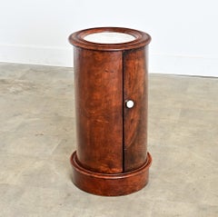 English 19th Century Mahogany Cylinder Bedside Cabinet