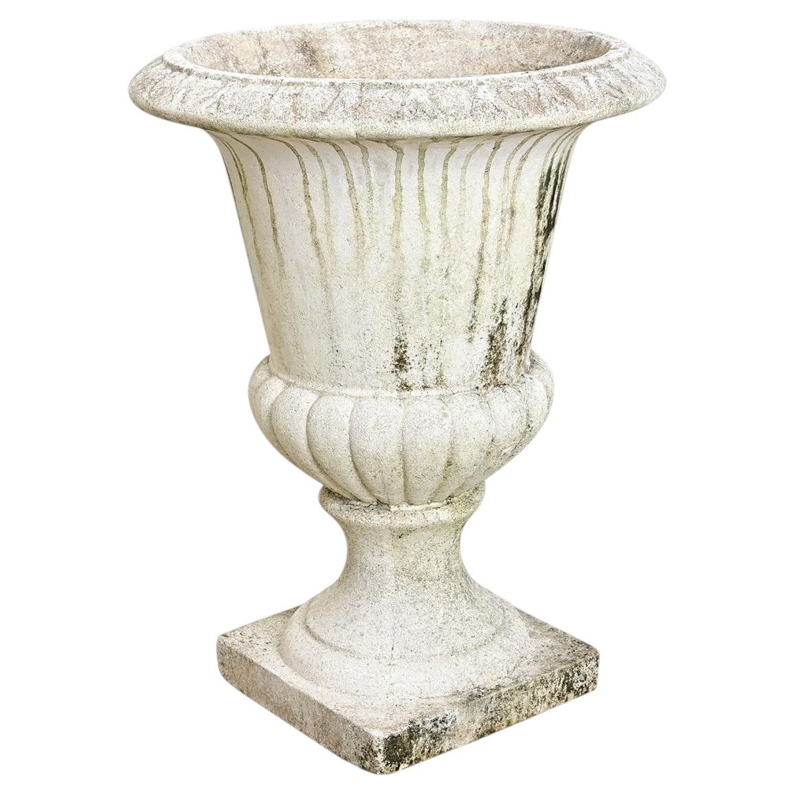 French 20th Century Single Reconstructed Stone Urn For Sale