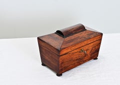 Caja de té francesa de palisandro del siglo XIX