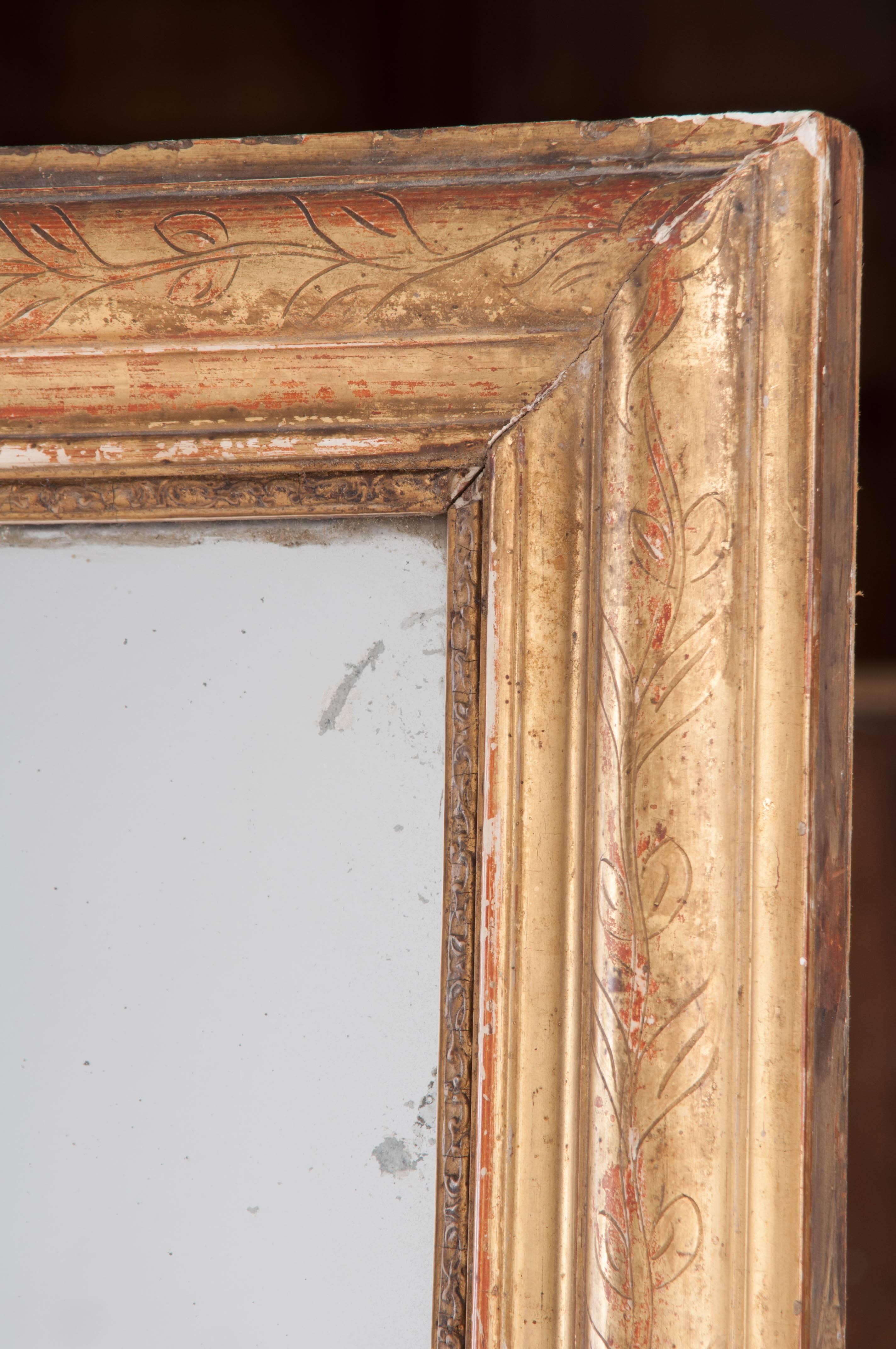 French 19th Century Gold Gilt Mirror 1