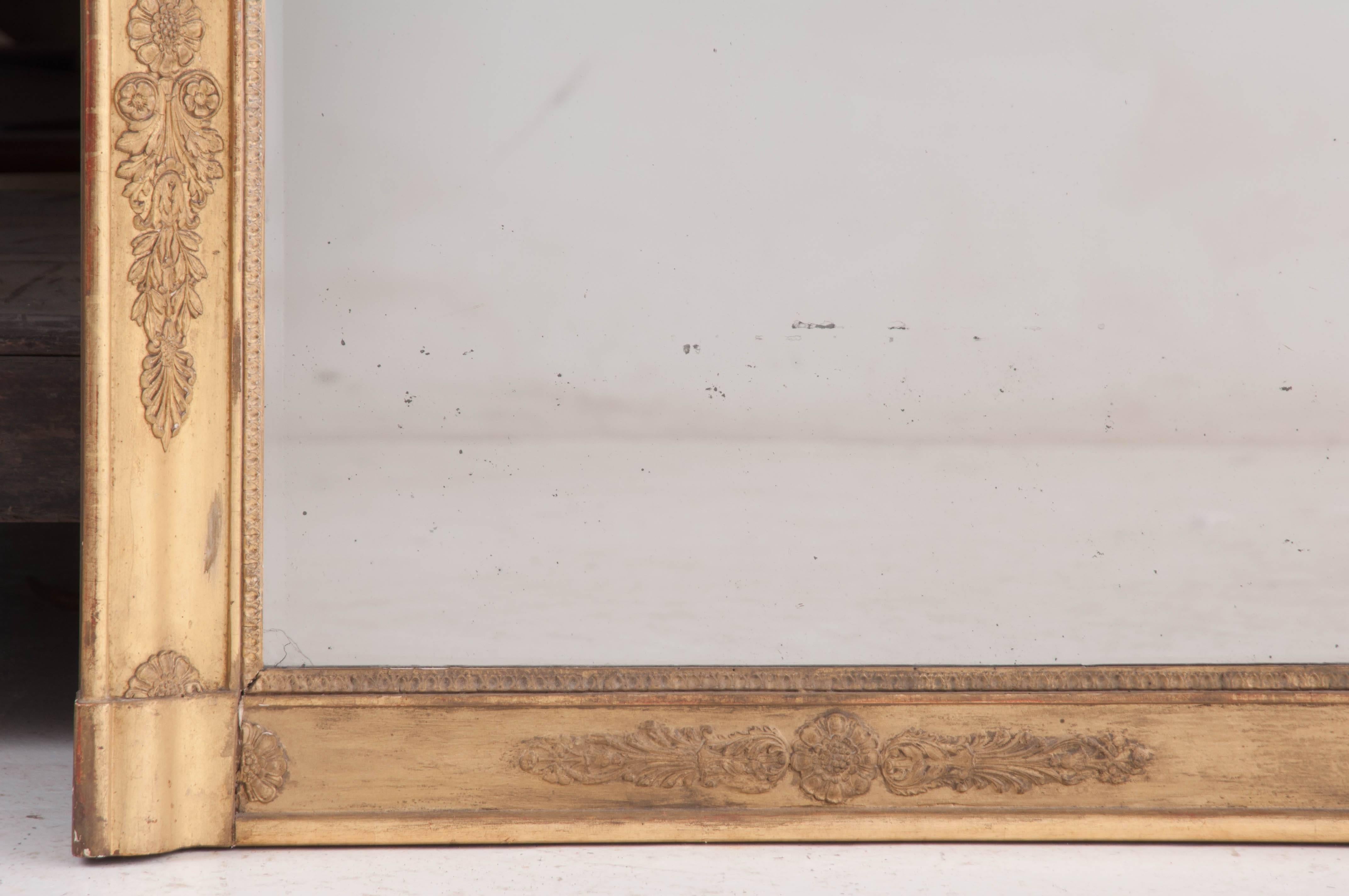 French 19th Century Empire Giltwood Mirror 2