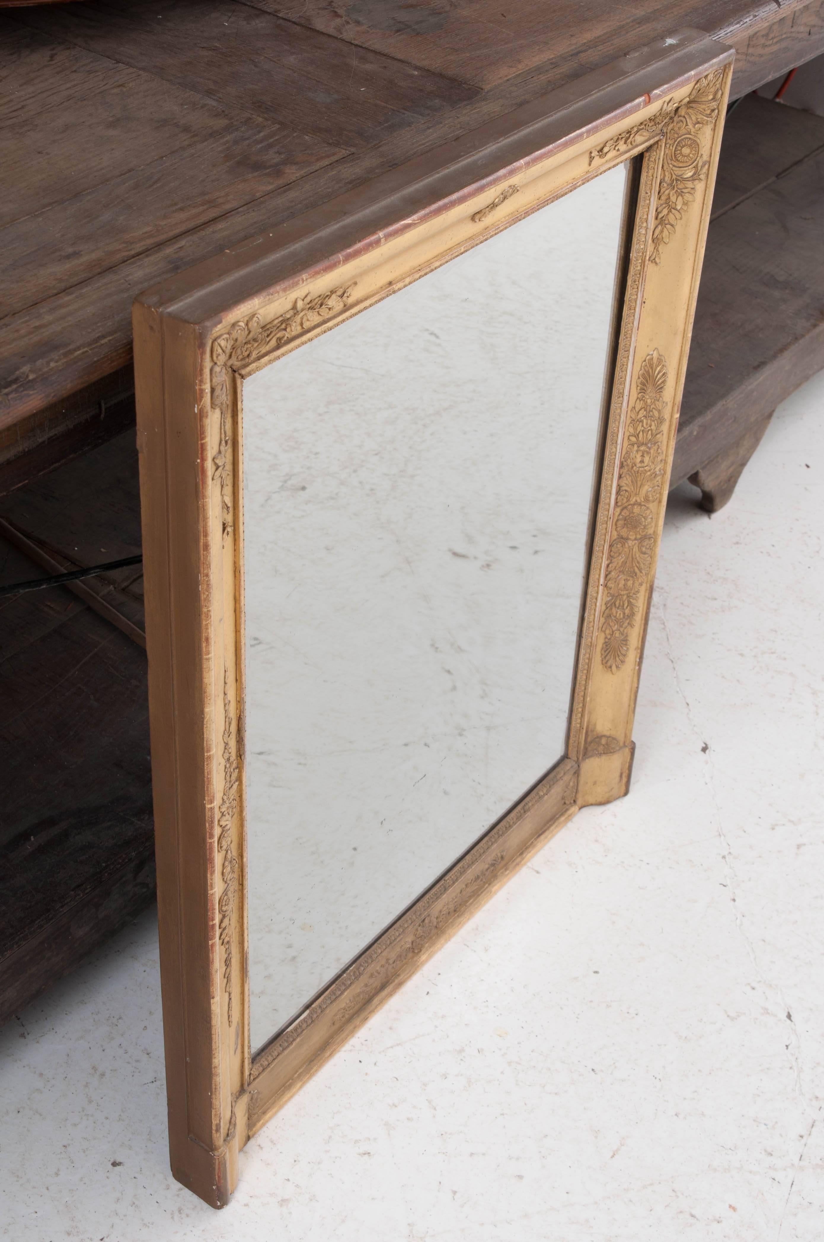 French 19th Century Empire Giltwood Mirror 5