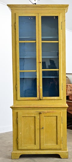 English 19th Century Tall Painted Bookcase