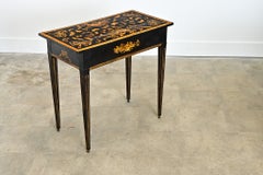 English Painted Vintage Table with Découpage
