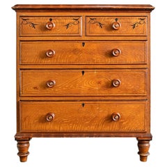 English 19th Century Faux Bois Painted Chest