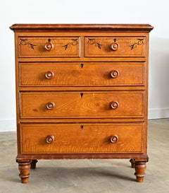 English 19th Century Faux Bois Painted Chest