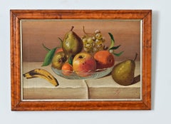 Still Life Painting of Fruit on a Crystal Plate