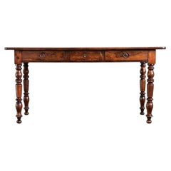 French 19th Century Walnut Server with Burl Front