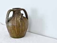 Jarre à huile française du XVIIIe siècle en terre cuite émaillée, vers 1790