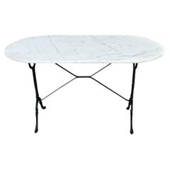 French Marble Top Capsule Shape Bistro Table