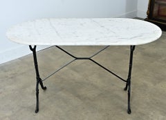 French Marble Top Capsule Shape Bistro Table