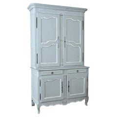 French 19th Century Louis XV Painted Buffet a Deux Corps