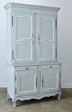 French 19th Century Louis XV Painted Buffet a Deux Corps