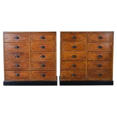 Pair of English Painted Pine File Drawers