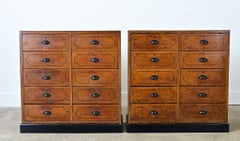 Pair of English Painted Pine File Drawers